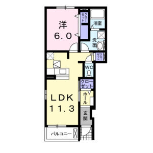 1LDK 間取り図