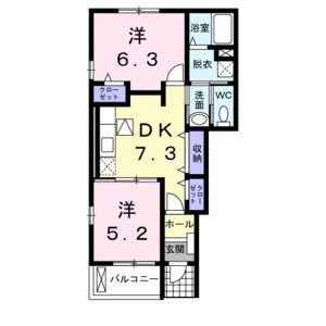 2DK 間取り図
