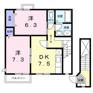 2DK 間取り図