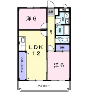 2LDK 間取り図