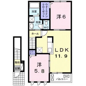 2LDK 間取り図