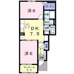 2DK 間取り図