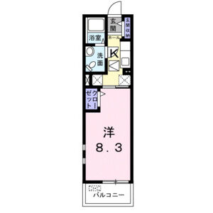 1K 間取り図