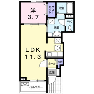 1LDK 間取り図