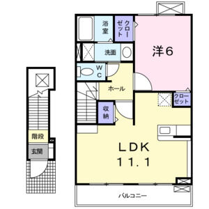 1LDK 間取り図