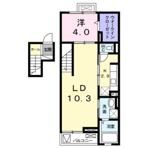 1LDK 間取り図