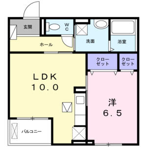 1LDK 間取り図