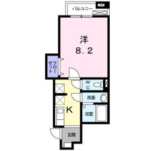 1K 間取り図