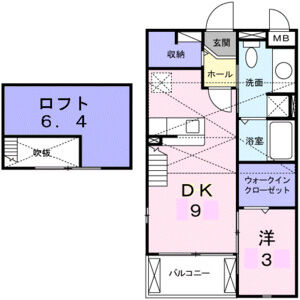 1DK 間取り図