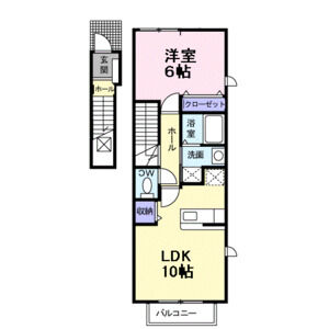 1LDK 間取り図