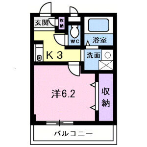1K 間取り図