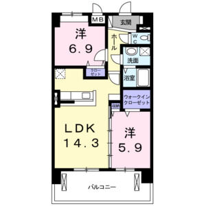 2LDK 間取り図