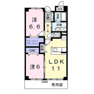 2LDK 間取り図