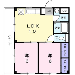 2LDK 間取り図