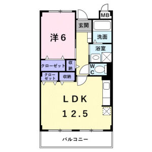 1LDK 間取り図