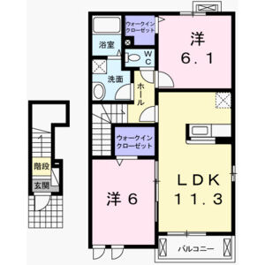 2LDK 間取り図