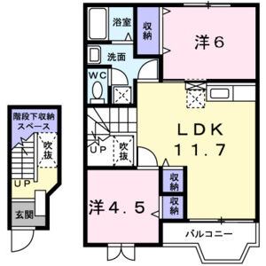 2LDK 間取り図