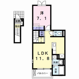 1LDK 間取り図