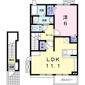 1LDK 間取り図