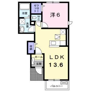 1LDK 間取り図