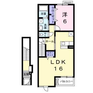 1LDK 間取り図