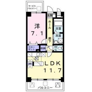 1LDK 間取り図