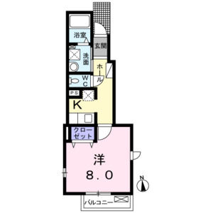 1K 間取り図