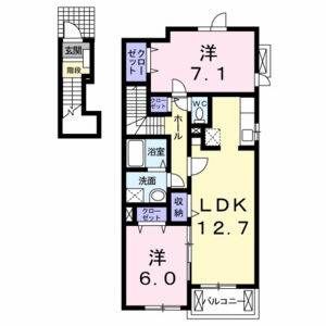 2LDK 間取り図