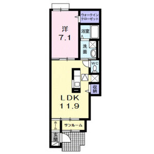 1LDK 間取り図