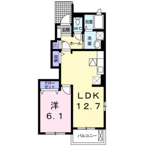 1LDK 間取り図