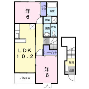 2LDK 間取り図