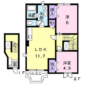 2LDK 間取り図