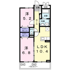 2LDK 間取り図