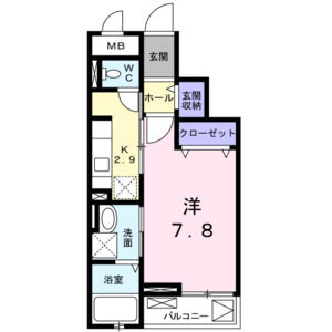 1K 間取り図