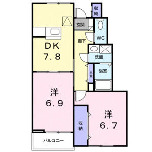 2DK 間取り図