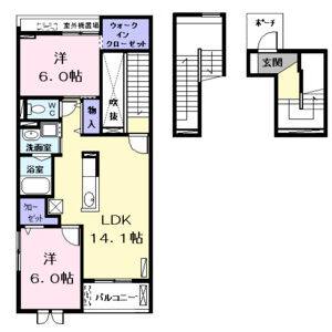 2LDK 間取り図