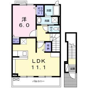 1LDK 間取り図