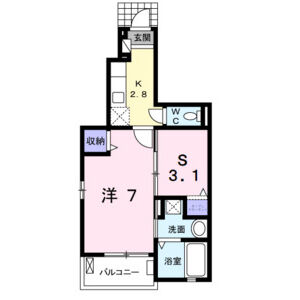 1K 間取り図