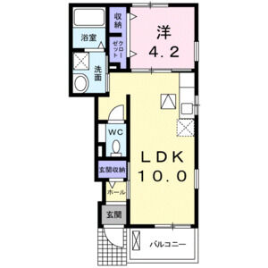 1LDK 間取り図