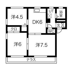 3DK 間取り図