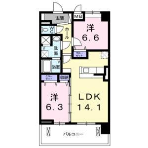 2LDK 間取り図