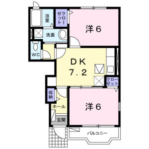 2DK 間取り図