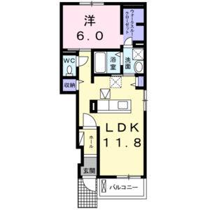 1LDK 間取り図