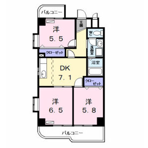 3DK 間取り図