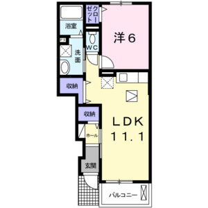 1LDK 間取り図