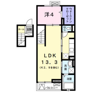 1LDK 間取り図