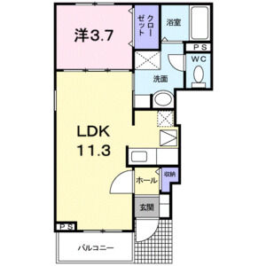 1LDK 間取り図