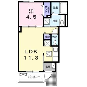 1LDK 間取り図