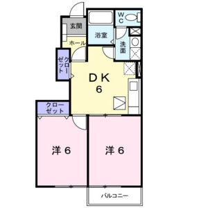 2DK 間取り図