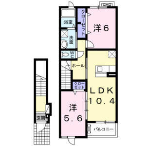 2LDK 間取り図